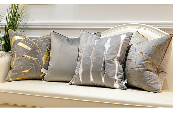 Grey and shop gold pillows