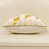 Cream Velvet Geometric Gold Modern Cushion Cover - Geometric Collection