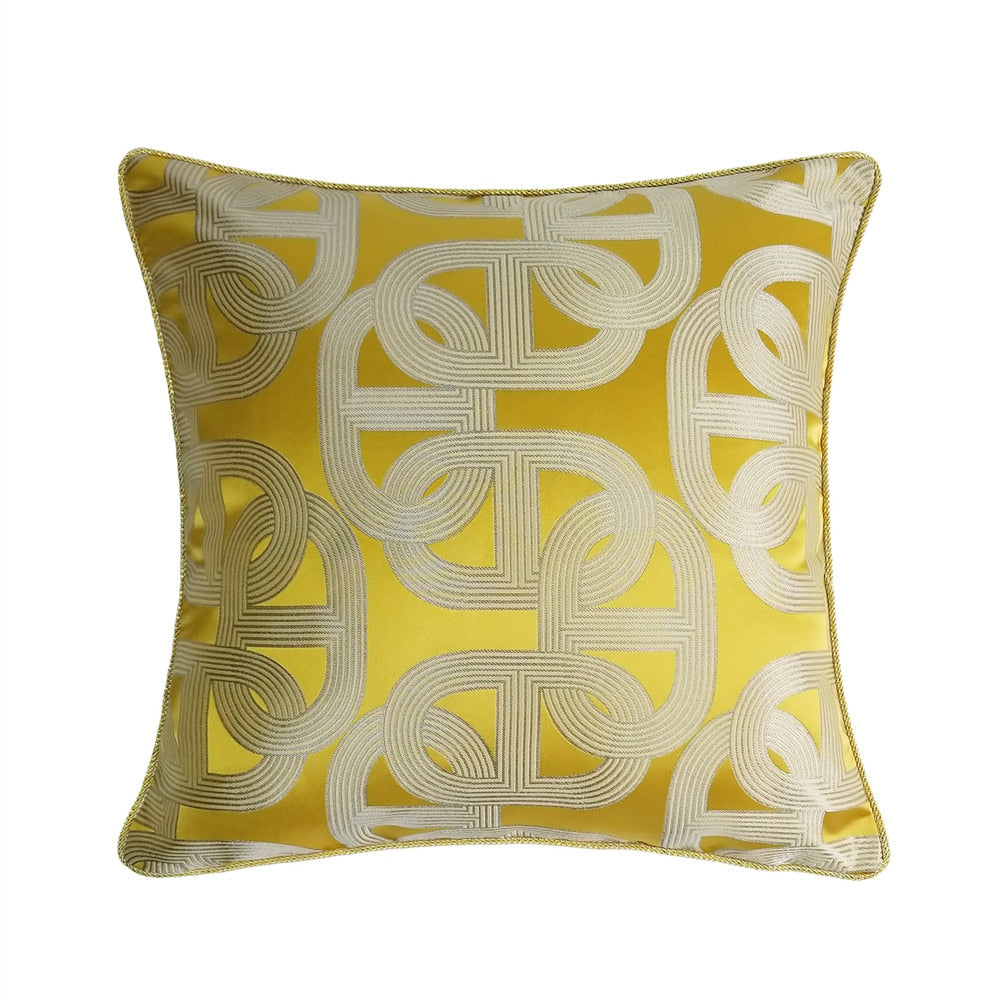 Ochre Chain Cushion Cover
