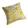 Luxury Silky Chain Print Jacquard Yellow Piped Cushion Cover - Geometric Collection