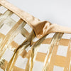 Gold White Metallic Modern Check Lattice Cushion Cover - Geometric Collection