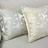 Luxury Silky Chain Print Jacquard Champagne Golden Silver Piped Cushion Cover - Geometric Collection