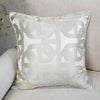 Luxury Silky Chain Print Jacquard Champagne Golden Silver Piped Cushion Cover - Geometric Collection