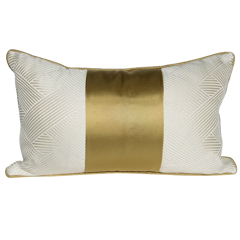 Champagne Gold Stripe Lumbar Cushion