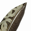 Luxury Silky Chain Print Jacquard Brown Piped Cushion Cover - Geometric Collection