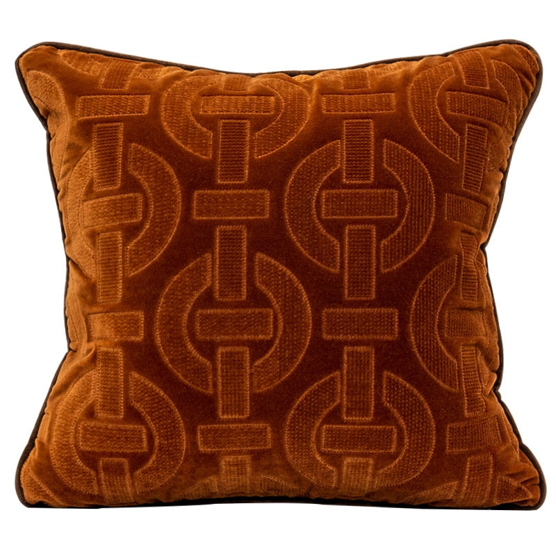 Metallic Gold Orange Art Design Luxury Cushion Cover - Geometric Colle ...