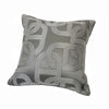 Luxury Silky Chain Print Jacquard Dark Grey Silver Piped Cushion Cover - Geometric Collection