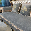 Fleur De Lys Gold Grey Velvet Luxury Cushion Cover - Royal Collection