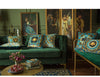 Blue Gold Velvet Ornate Italian Design Vintage Cushion Cover - Royal Collection