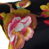 Luxury Oriental Print Floral Embroidered Black Prink Cushion Cover - Botanical Collection