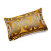 Luxury Silky Chain Print Jacquard Orange Piped Cushion Cover - Geometric Collection