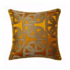 Luxury Silky Chain Print Jacquard Orange Piped Cushion Cover - Geometric Collection