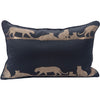 Black Gold Metallic Leopard Rectangular Lumber Jacquard Luxury Cushion Cover - Animal Collection