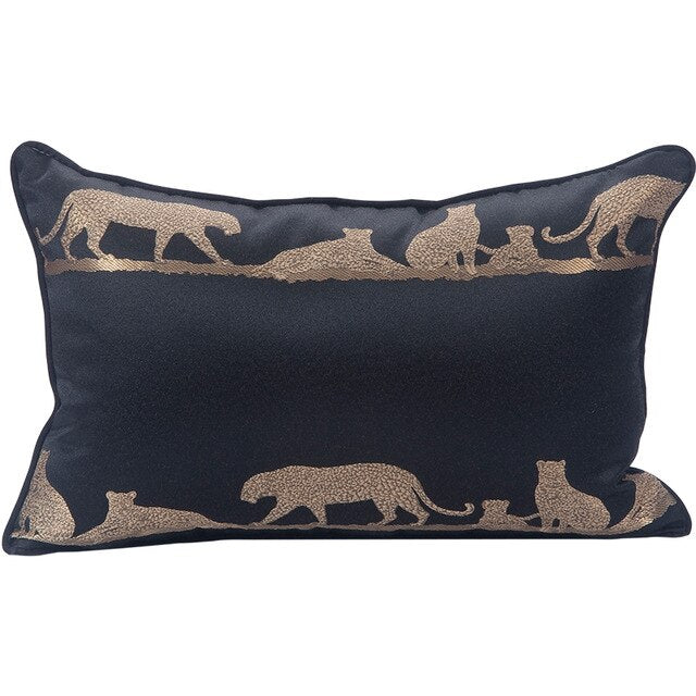 Emerald Forest Green Velvet Leopard Animal Cushion Cover - Animal