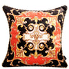 Velvet Baroque Print Black Red Gold White Ornate Design Cushion Cover - Baroque Collection