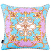 Velvet Baroque Print Pink Turquoise Bue White Gold Ornate Design Cushion Cover - Baroque Collection