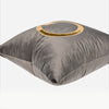 Grey Velvet Gold Silver Geometric Applique Luxury Cushion Cover - Geometric Collection
