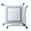 Porcelain Print Floral Blue White Chinese Botanical Style Luxury Tassle Cushion Cover -Botanical Collection