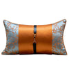 Grey Orange Jacquard Rectangular Lumbar Cushion Cover - Equestrian Collection