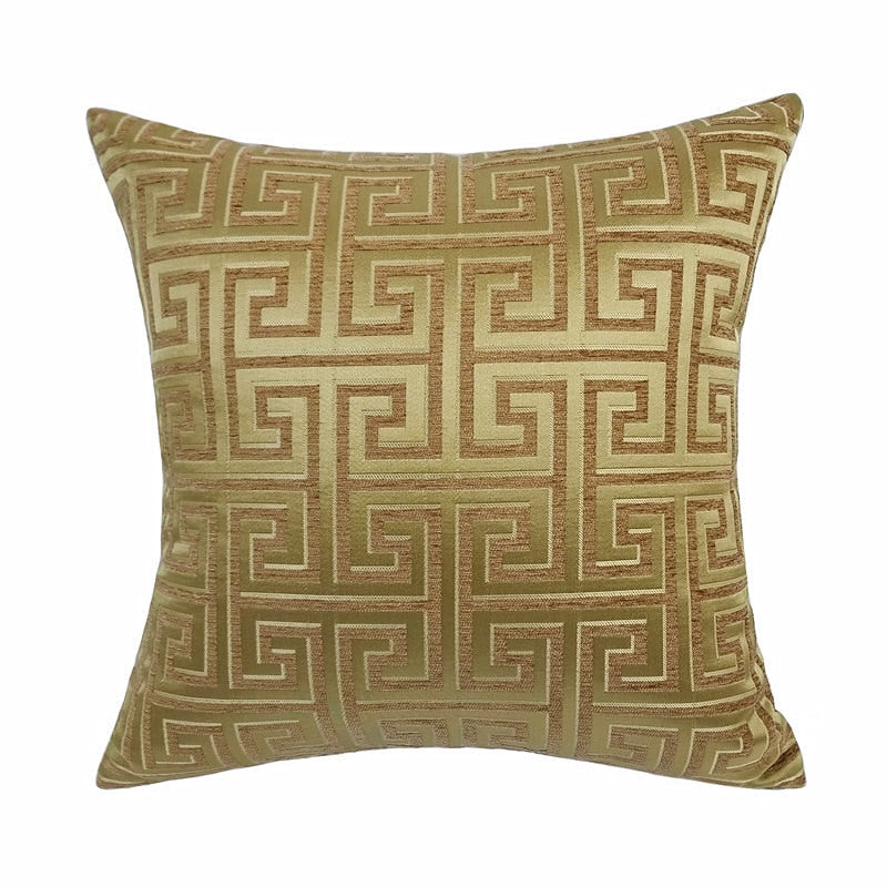 Gold Greek Key Baroque Cushion Cover
