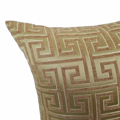 Gold Greek Key Print Baroque Geometric Style Cushion Cover - Geometric Collection