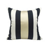 Black White Gold Stripe Monochrome Luxury Cushion Cover - Geometric Collection