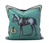 Duck Egg Blue Rococo Horse Print Equestrian Style Cushion Cover - Equestrian Collection