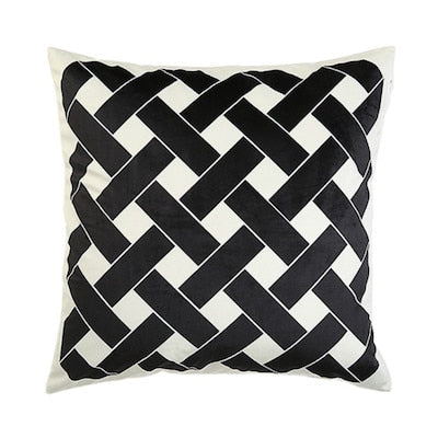 Black White Lattice Cushion Cover