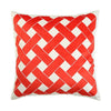 Red Lattice Plaid Check Geometric Design White Cushion Cover - Geometric Collection