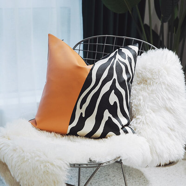 Black and white hot sale zebra print cushions